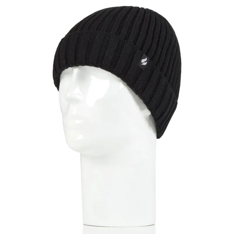 Sockshop Heat Holders Lawson Mens Beanie Hat - Black