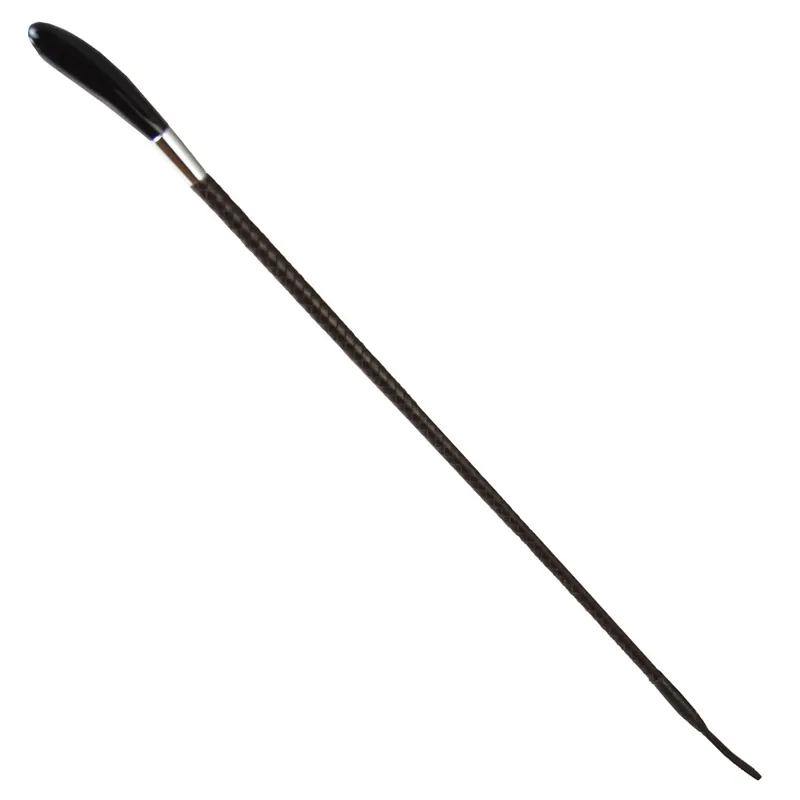 Spartan Plaited Show Cane with Buffalo Horn End - Brown