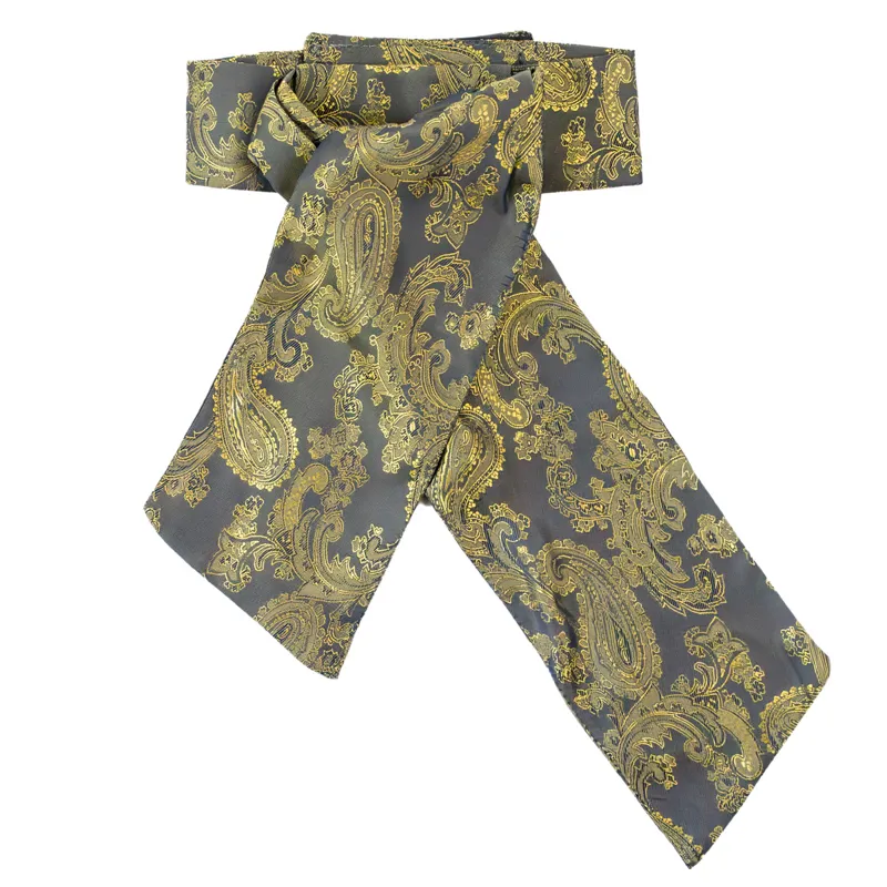 Spartan Satin Stock - Grey/Gold