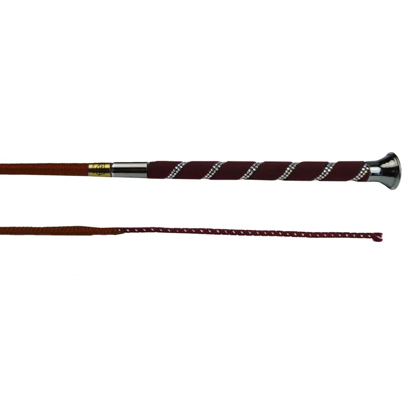 Spartan Diamante Handle Schooling Whip Red Redpost Equestrian