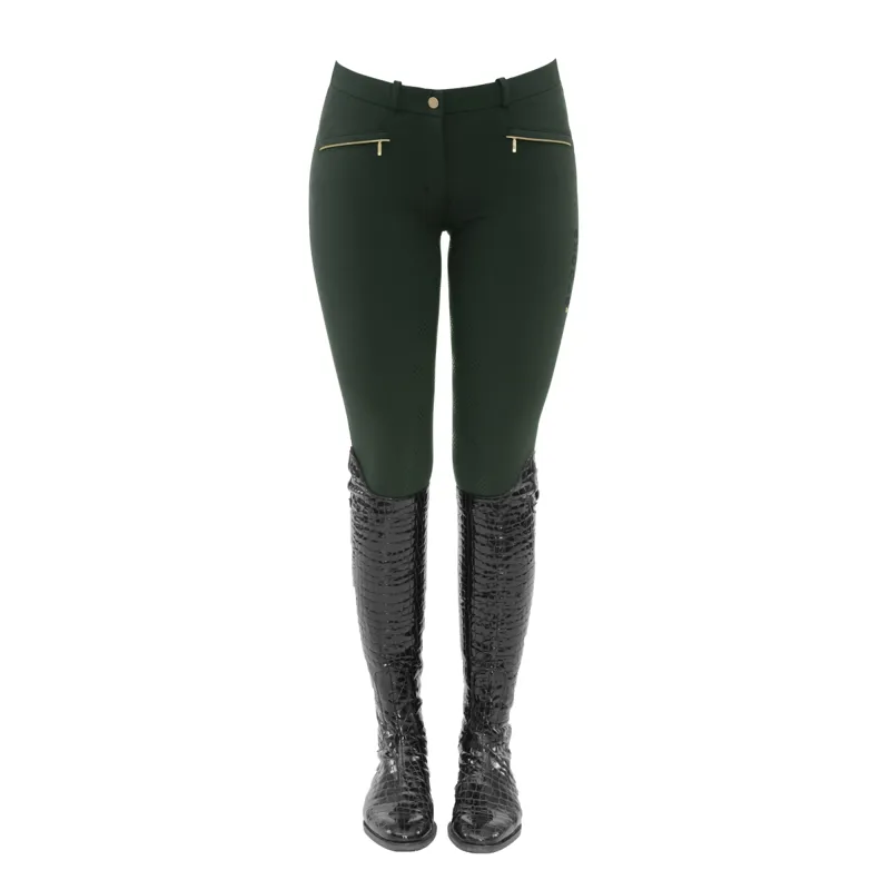 Spooks Annber Full Grip Ladies Breeches - Dark Forest-1