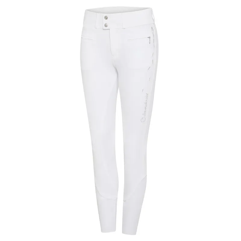 Samshield Clara Holographic Full Grip Ladies Breeches - White
