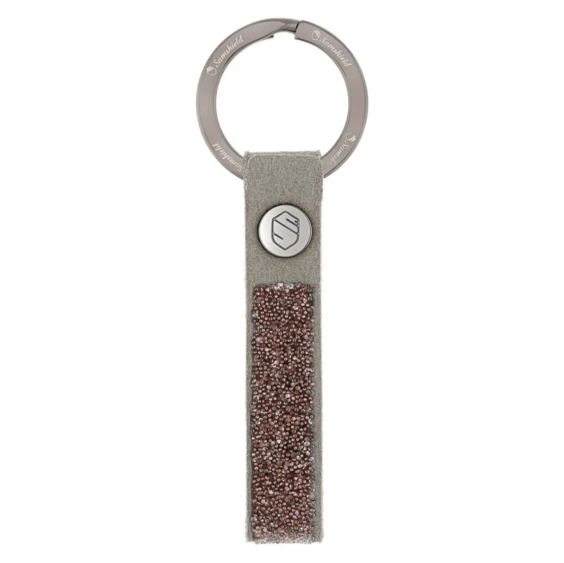 Samshield Crystal Fabric Keyring - Grey/Pink