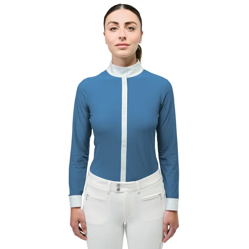 Samshield Julia Crystal Leaf Ladies Competition Shirt - Stone Blue 