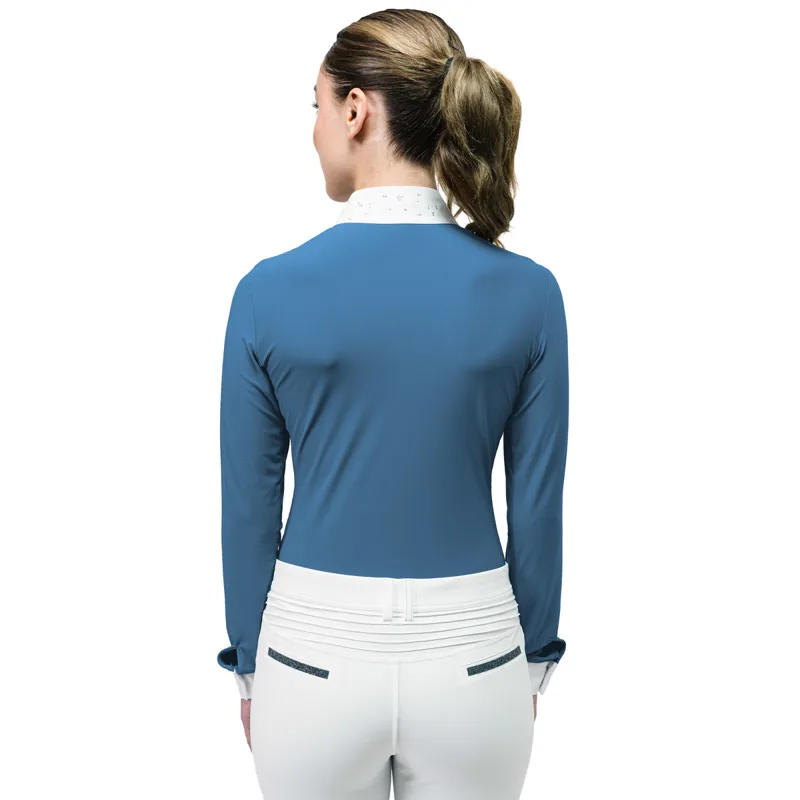 Samshield Julia Crystal Leaf Ladies Competition Shirt - Stone Blue -1