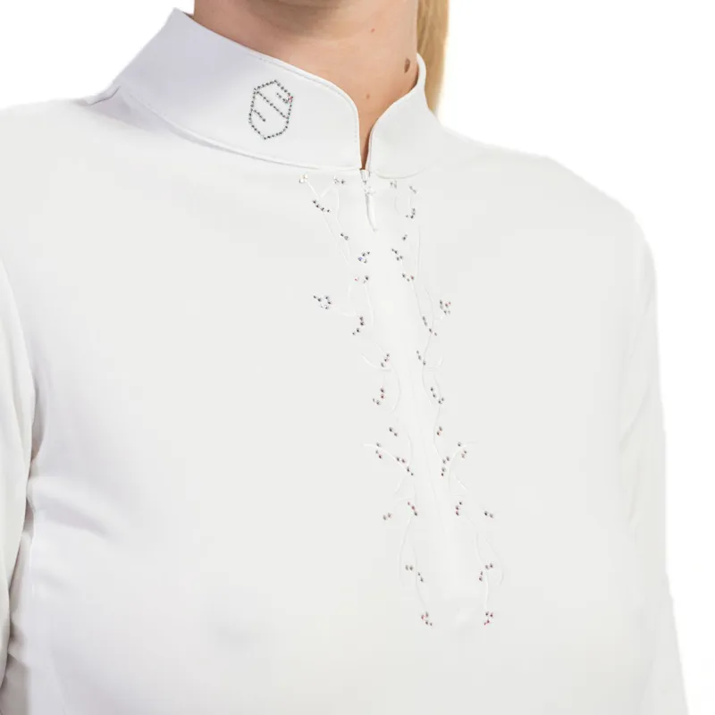 Samshield Loise Leaf Long Sleeve Ladies Competition Shirt - White -2