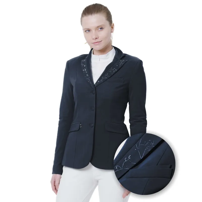 Samshield Louisa Crystal Leaf Ladies Competition Jacket - Navy 
