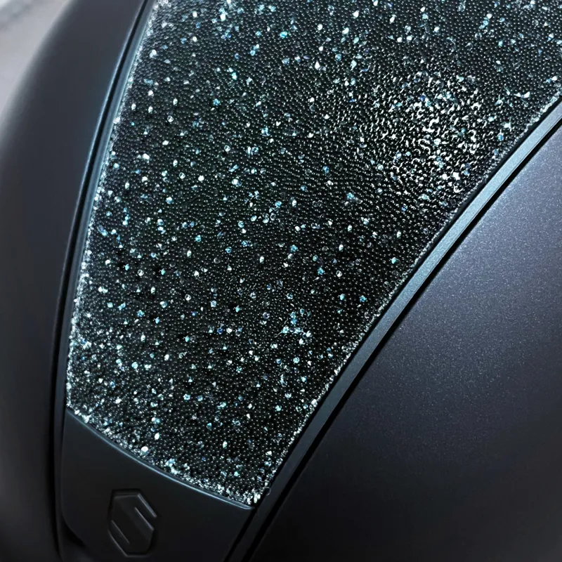 Samshield 1.0 Shadowmatt Crystal Fabric 5 Crystal Riding Hat - Blue/Summer-1