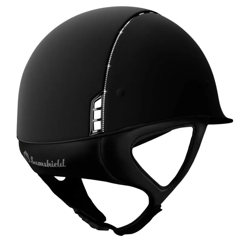 Samshield Shadowmatt 255 Crystal Trim Riding Hat - Black-2