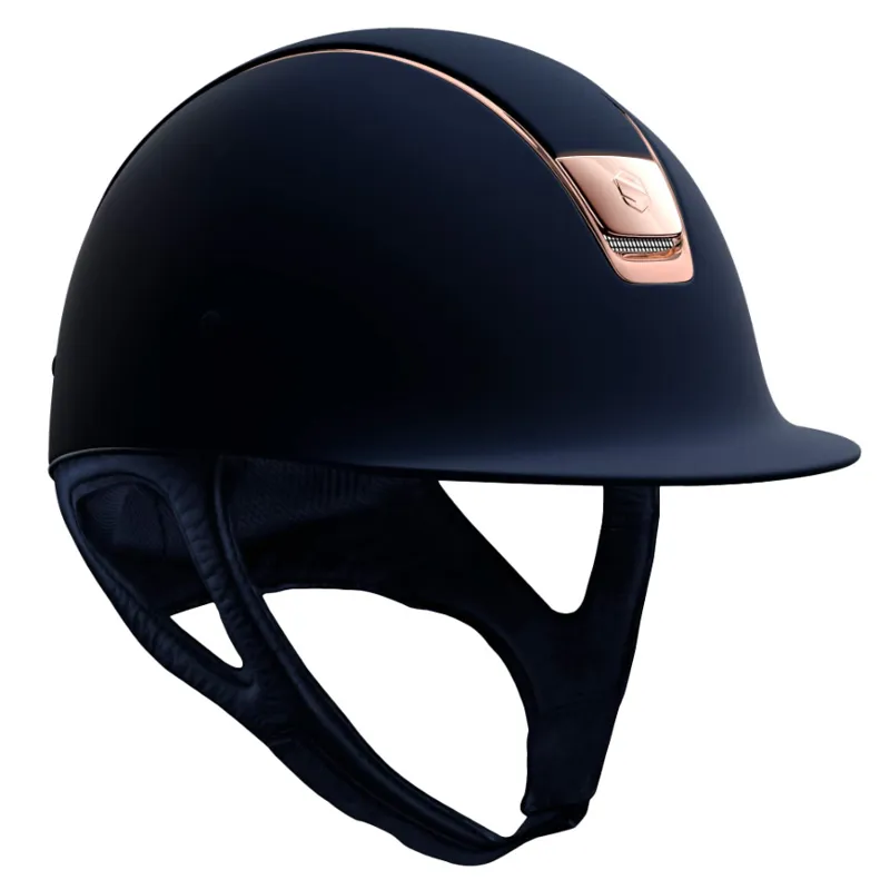 Samshield Shadowmatt Rose Gold Trim and Blason Riding Hat - Blue-1