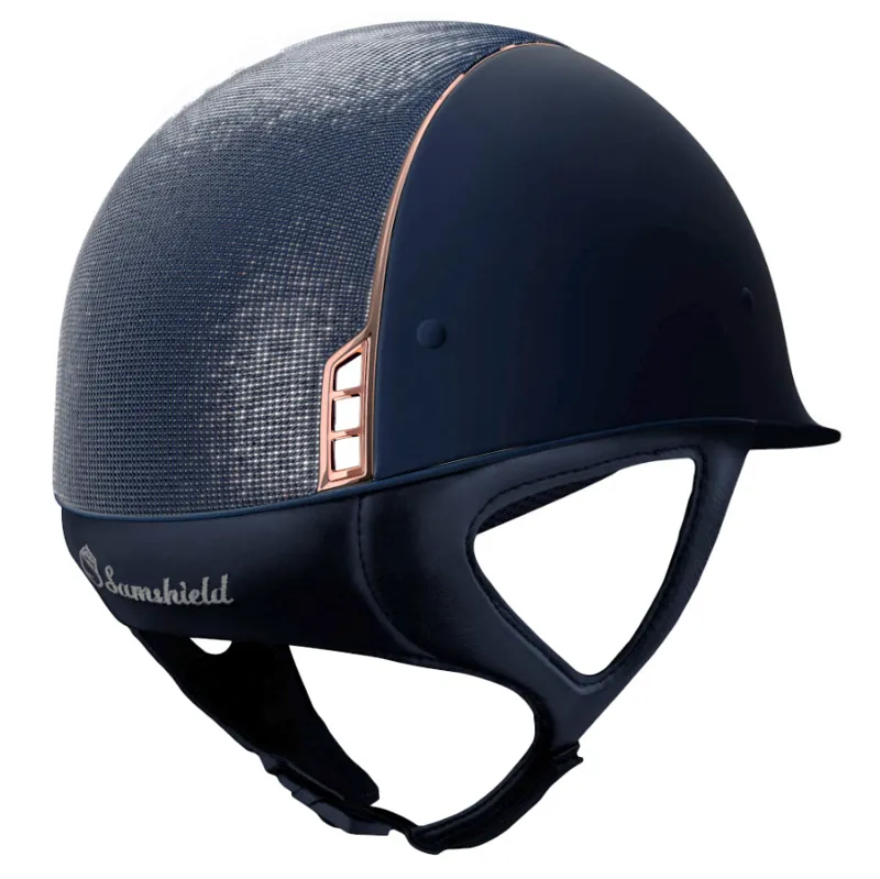 Samshield Shadowmatt Shimmer Top with Rose Gold Trim Hat - Blue-1