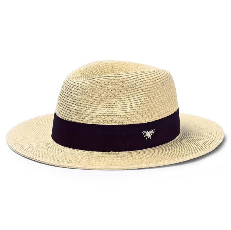 Sophie Allport Embroidered Straw Hat - Bee