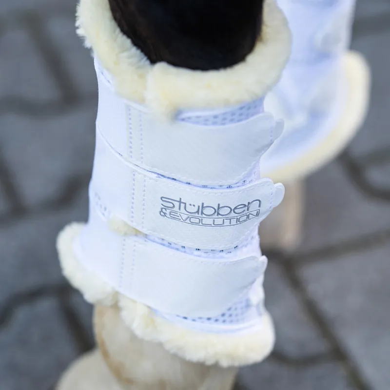 Stubben and Evolution Airflow Fleece Lined Brushing Boots - White-5