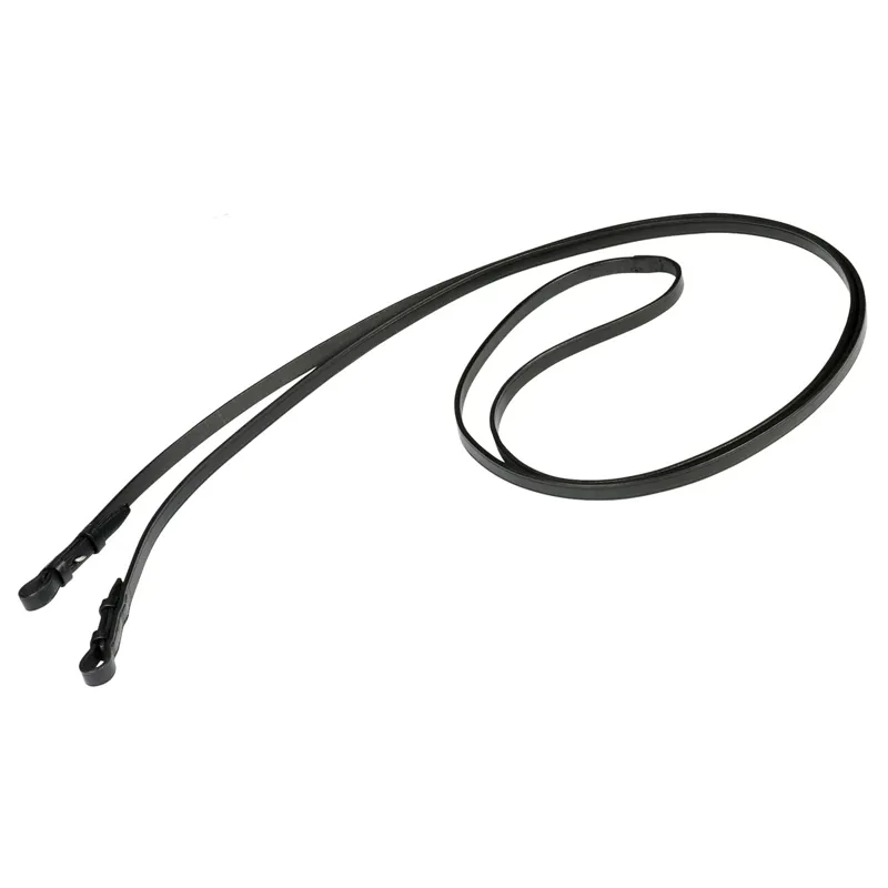Stubben Leather Flat Narrow Curb Reins - Black
