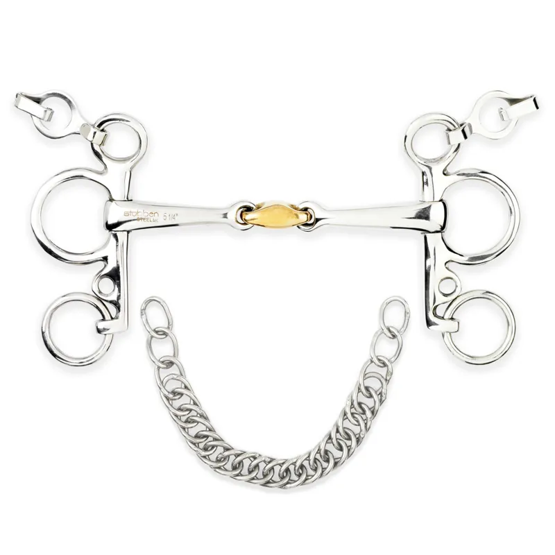 Stubben Sweet Copper Link Pelham Double Jointed Lozenge Bit