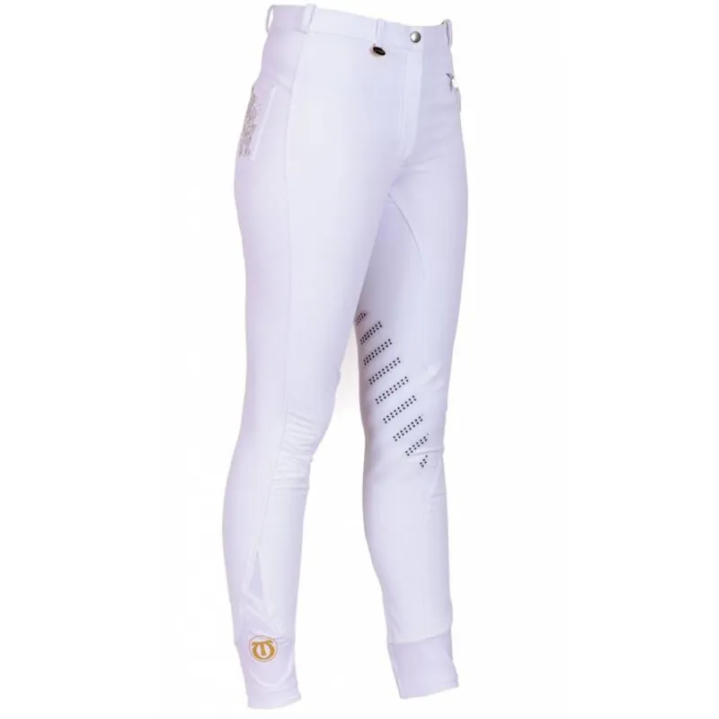 Tagg Grand Prix Ladies Knee Patch Competition Breeches - White