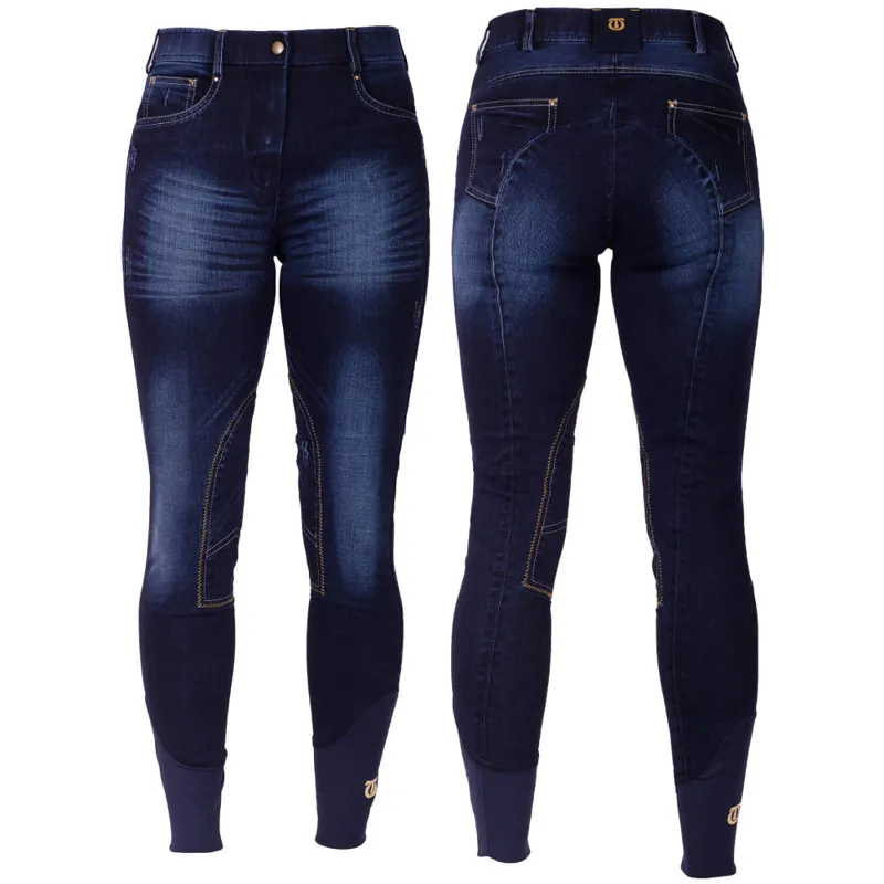 Tagg Houston Ladies Denim Breeches - Washed Denim