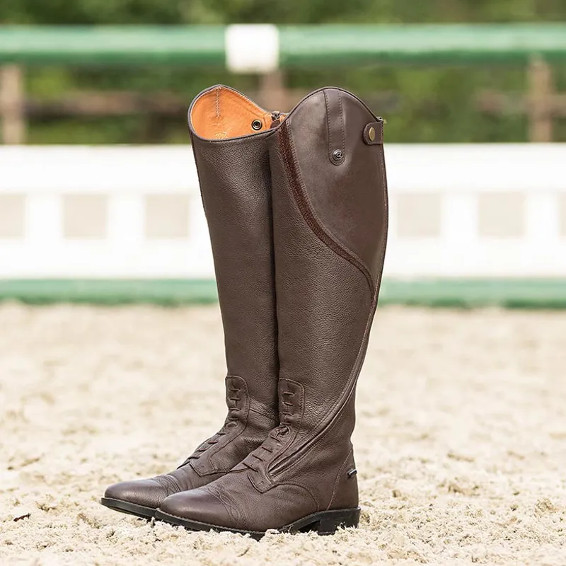 QHP Tamar Junior Tall Riding Boots - Standard Calf - Brown-2