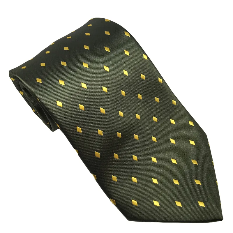 Equetech Diamond Adults Show Tie - Forest/Gold
