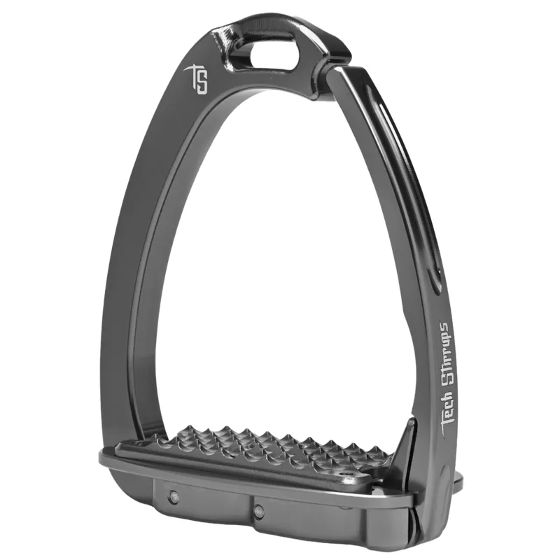 Tech Venice Sloped Evo Safety Stirrups - Titanium/Titanium