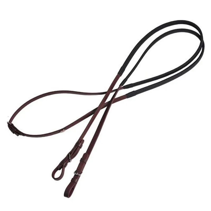 Tekna Anti-Slip Reins Synthetic 5/8in with Buckles - Brown