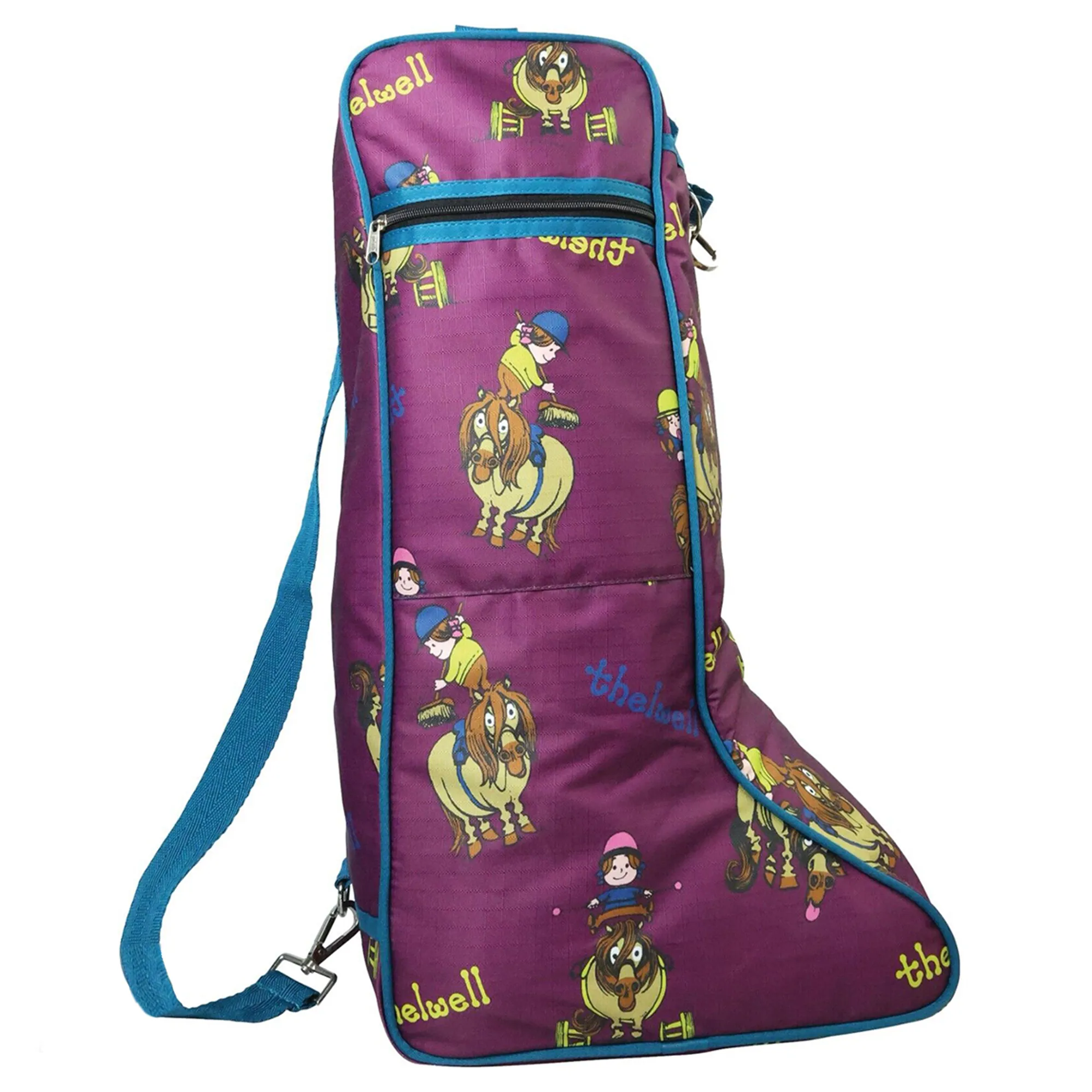 Hy Equestrian Thelwell Jodhpur Boot Bag Purple/Pacific Blue