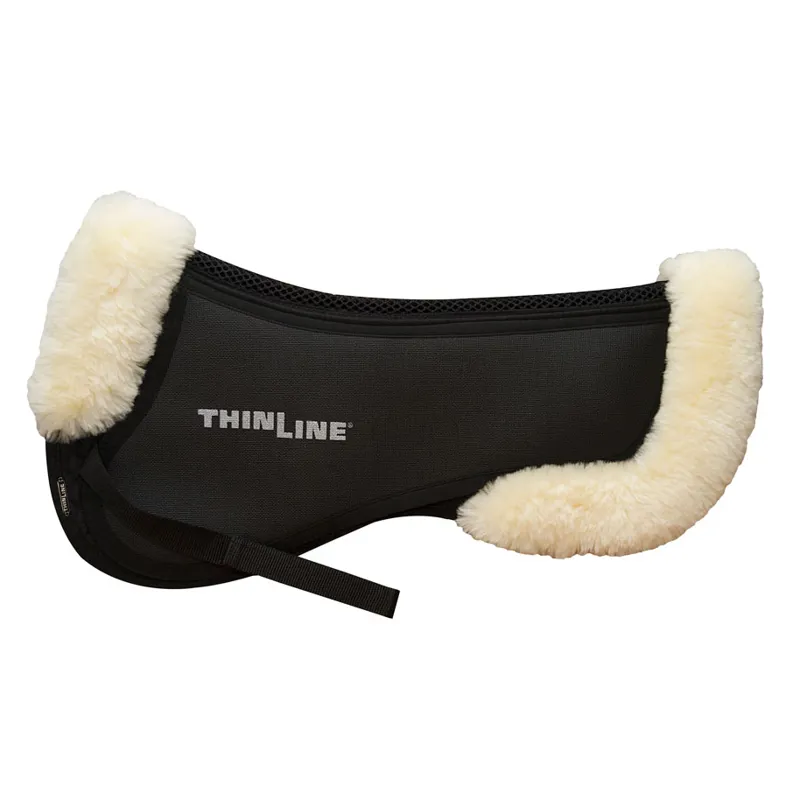ThinLine Trifecta Half Pad with Sheepskin Rolls - Black/Natural