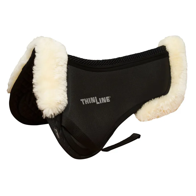 ThinLine Trifecta Half Pad with Sheepskin Rolls - Black/Natural-1