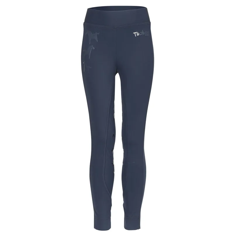 Tikaboo Full Grip Junior Girls Riding Tights - Navy
