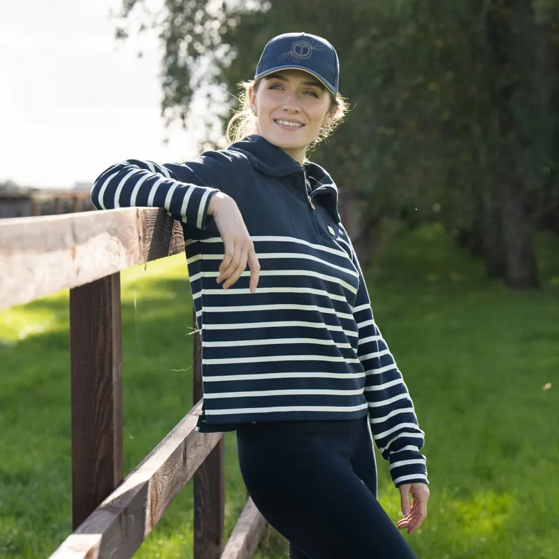 Toggi Barker Ladies Quarter Zip Sweatshirt - Navy/White-1