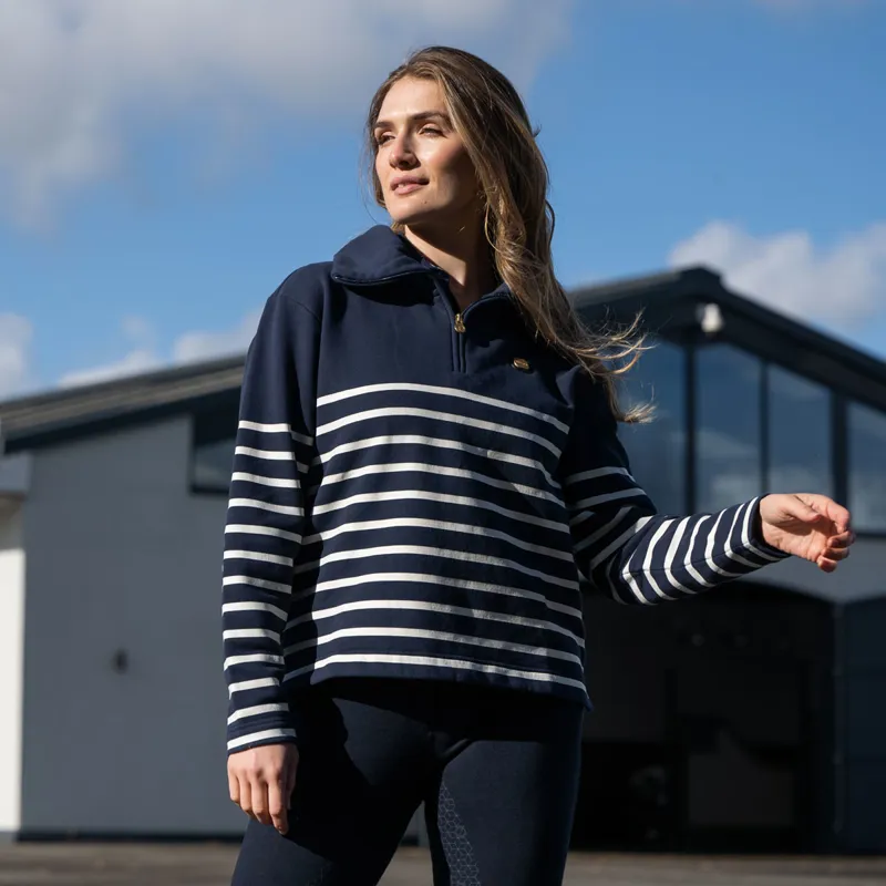 Toggi Barker Ladies Quarter Zip Sweatshirt - Navy/White-9