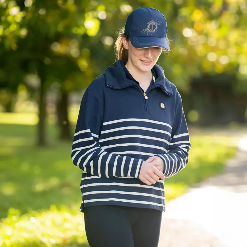 Toggi Barker Ladies Quarter Zip Sweatshirt - Navy/White-3
