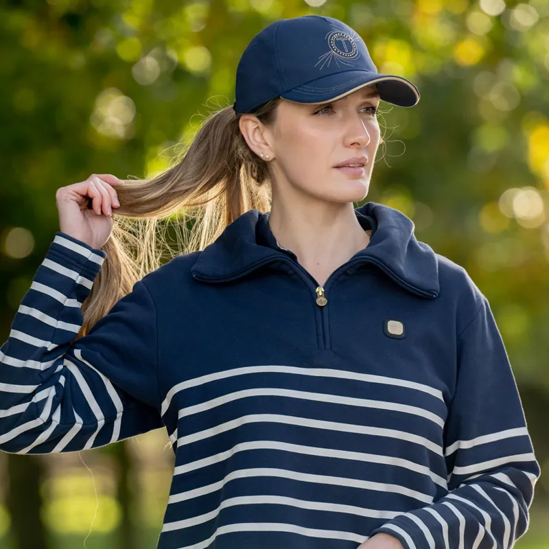 Toggi Barker Ladies Quarter Zip Sweatshirt - Navy/White-2