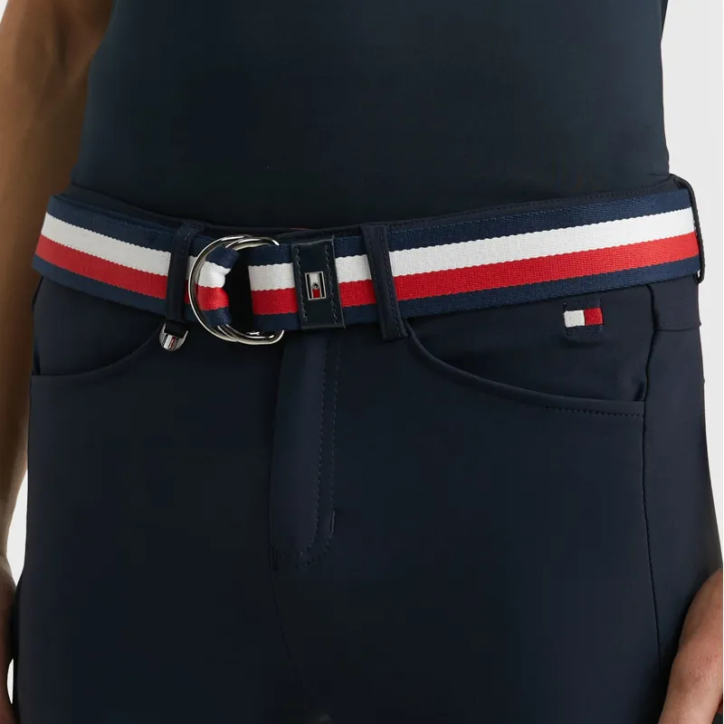 Tommy Hilfiger Global Stripe Mens Webbing Belt Desert Sky
