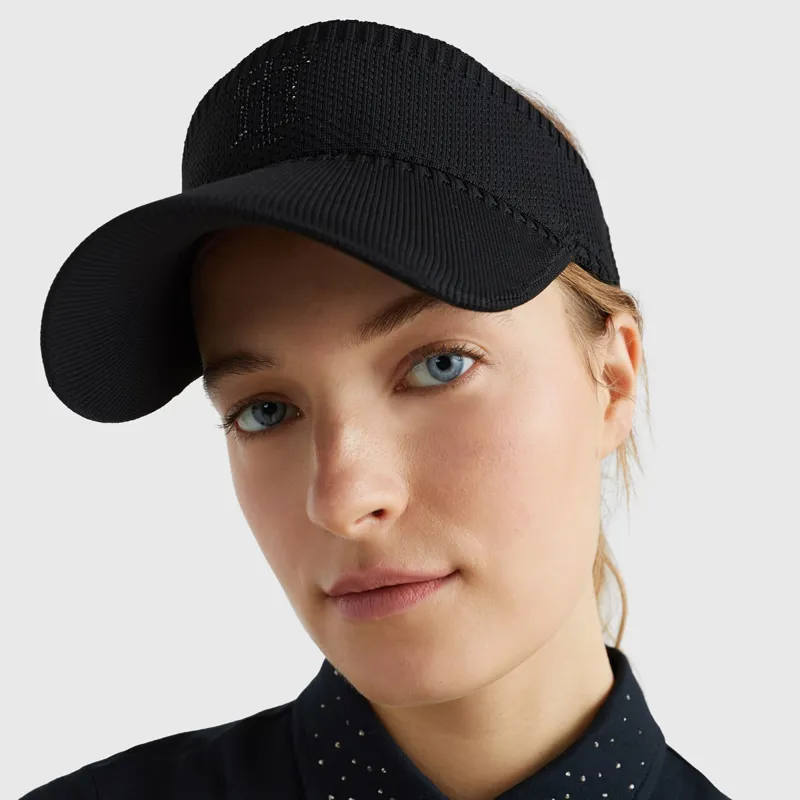 Tommy Hilfiger TH Rhinestone Ladies Visor Cap - Black-2