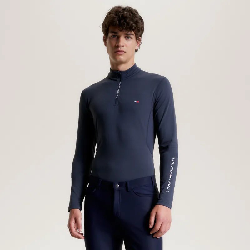 Tommy Hilfiger 1/4 Zip Thermo Mens Base Layer - Dark Ash -1