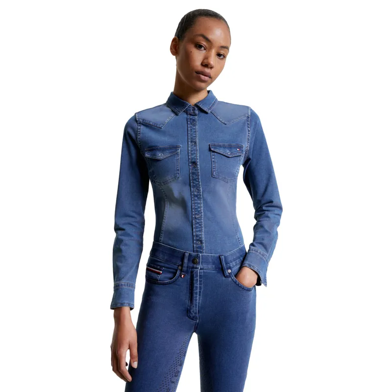 Ladies best sale denim shirt
