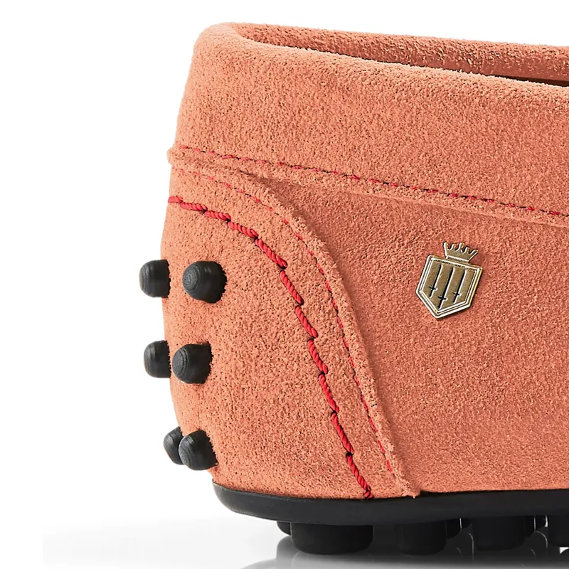 Fairfax and Favor Trinity Ladies Drivers Shoes - Melon Suede-5