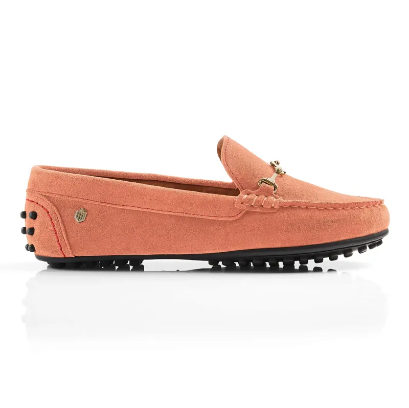 Fairfax and Favor Trinity Ladies Drivers Shoes - Melon Suede-3