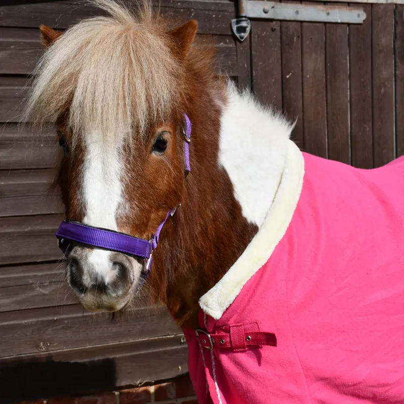 Rhinegold Unicorn Embroidered Fleece Pony Rug - Pink-2