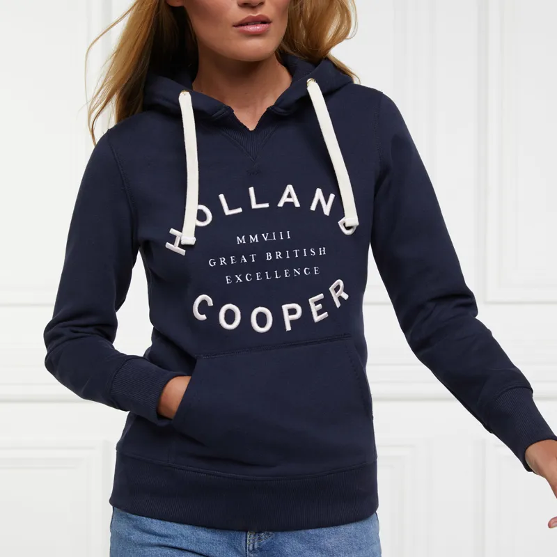 Holland Cooper Varsity Ladies Hoodie - Ink Navy-3