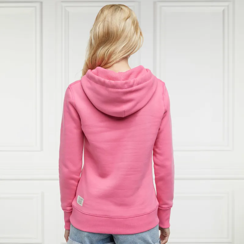 Holland Cooper Varsity Ladies Hoodie - Peony Pink-1