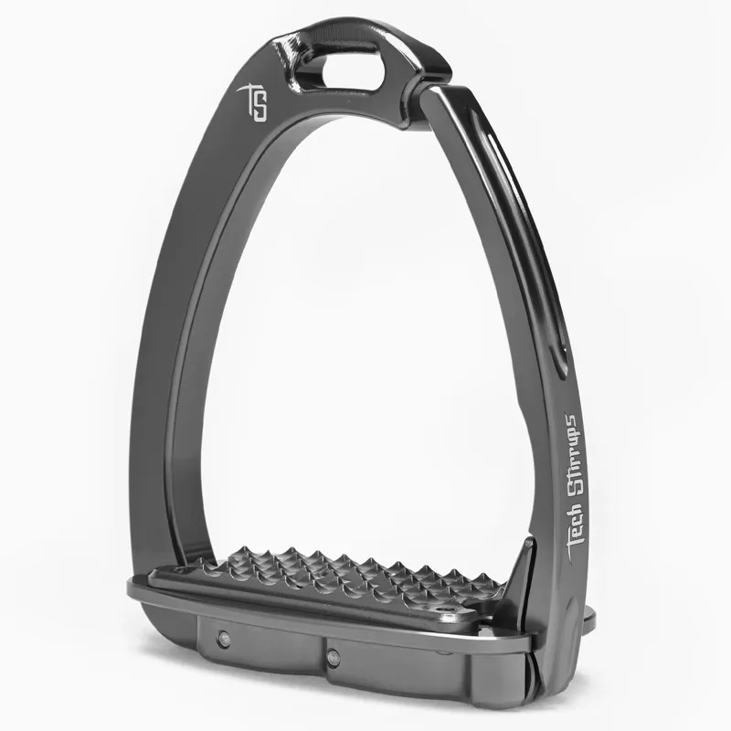 Tech Venice Dressage Sloped Safety Stirrups - Titanium/Titanium