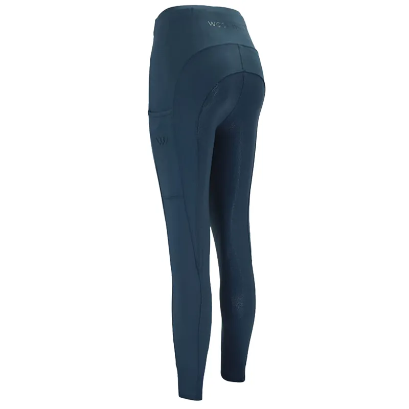 Woof Wear Original Full Grip Ladies Riding Tights - Petrol Blue