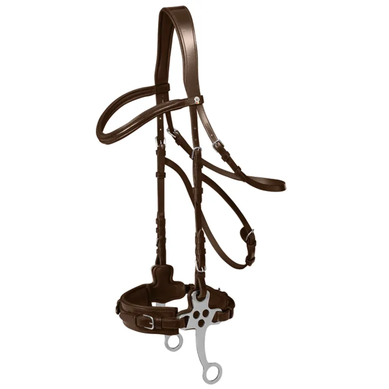 Waldhausen X-Line Hackamore Bridle with Reins - Brown