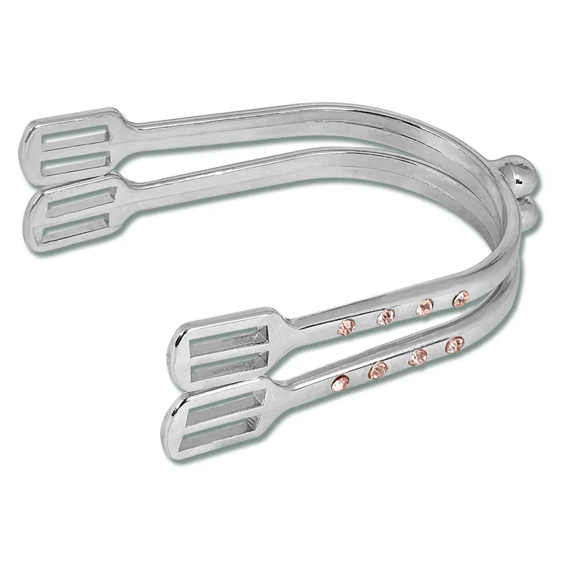 Waldhausen Crystal Ladies Spurs with Strap - Rose Gold