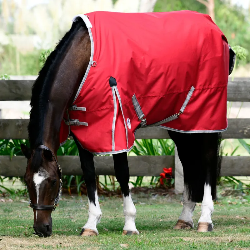 WeatherBeeta ComFiTec Classic 50g Standard Neck Turnout Rug - Red-1