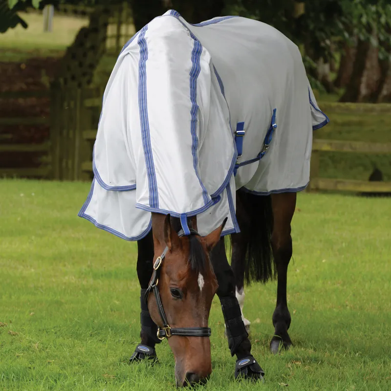 WeatherBeeta ComFiTec Airflow Detach-A-Neck Fly Rug - Grey/Blue/Grey