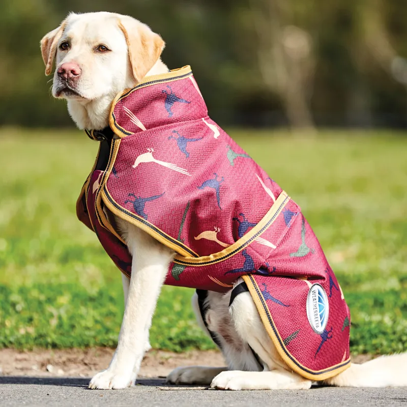 Weatherbeeta Parka Deluxe 1200D Dog Coat Burgundy Pheasant Redpost Equestrian