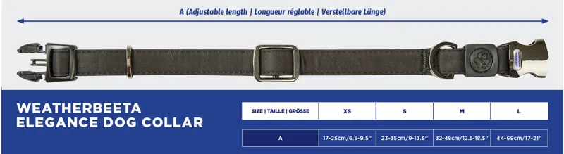 WeatherBeeta Elegance Dog Collar Sizing